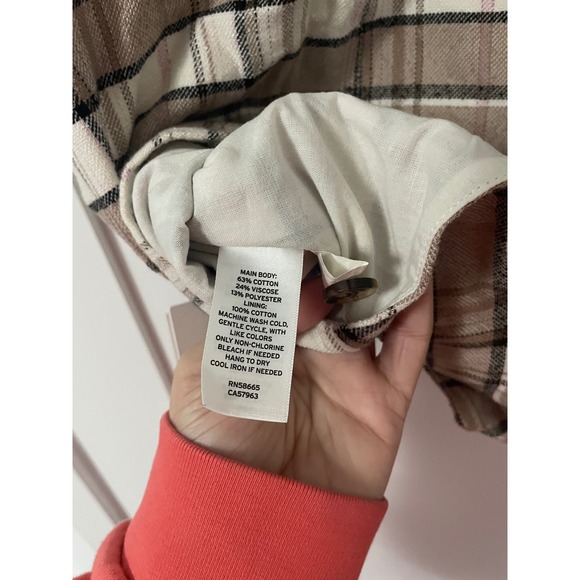 Treasure & Bond XS Plaid Vest Tan Chantepele Button Front Sleeveless Top‎ - Picture 5 of 5